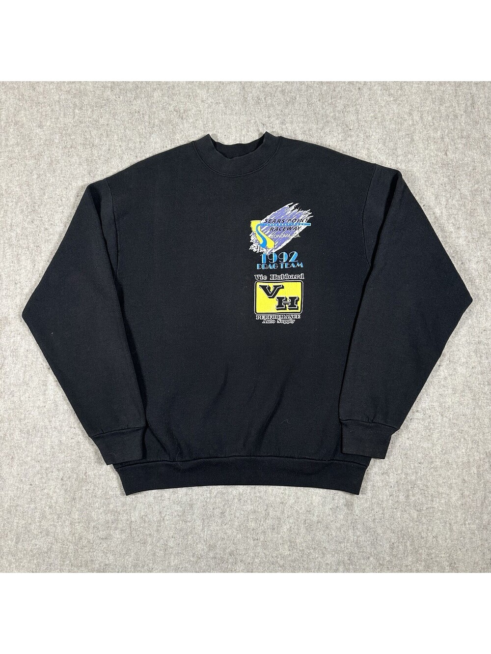 Vintage 90’s Sears Point Drag Team Sweatshirt Large? Back Sonoma Cal Cotton/Poly